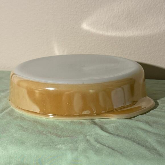 Fire King 8” Peach Luster casserole baking dish. Vintage mid-century - Picture 4 of 8